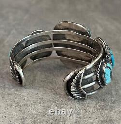Vintage Native American Navajo HUGE Turquoise Sterling silver XL Bracelet 107+g