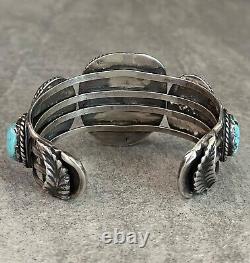 Vintage Native American Navajo HUGE Turquoise Sterling silver XL Bracelet 107+g