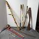 Vintage Native American Navajo Handmade Lot 9 Stone Head, Arrow, Pipes, Drum Stick