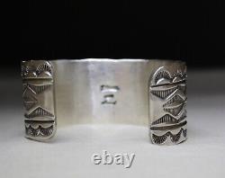 Vintage Native American Navajo Heavy Sterling Silver Cuff Bracelet