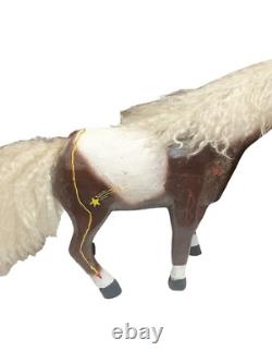 Vintage Native American Navajo Horse Sculpted Folk Art Figurine Statue HUGE 28