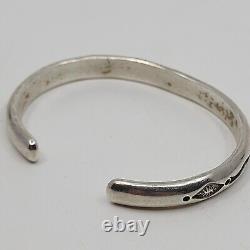 Vintage Native American Navajo Neal Jemez Stamped Life Earth Cuff Bracelet 6.75