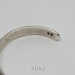 Vintage Native American Navajo Neal Jemez Stamped Life Earth Cuff Bracelet 6.75