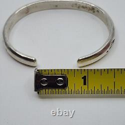 Vintage Native American Navajo Neal Jemez Stamped Life Earth Cuff Bracelet 6.75