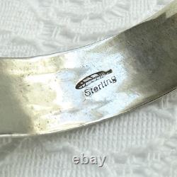 Vintage Native American Navajo Sterling Cuff Bracelet Feather Picto Hallmark