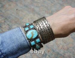 Vintage Native American Navajo Sterling Silver Cuff Bracelet