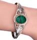 Vintage Native American Navajo Sterling Silver Malachite Cuff Bracelet 7