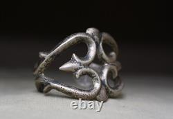 Vintage Native American Navajo Sterling Silver Sandcast Cuff Bracelet Size 6