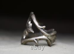 Vintage Native American Navajo Sterling Silver Sandcast Cuff Bracelet Size 6