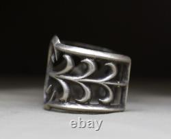 Vintage Native American Navajo Sterling Silver Sandcast Cuff Bracelet Size 6.25