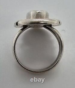 Vintage Native American Navajo Sterling Silver & Spiny Oyster Ring Signed Dine