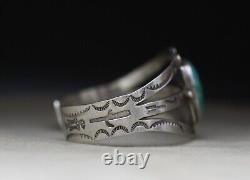 Vintage Native American Navajo Sterling Silver Turquoise Cuff Bracelet