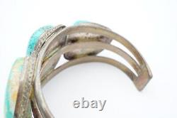 Vintage Native American Navajo Sterling Silver Turquoise Cuff Bracelet 6 H7