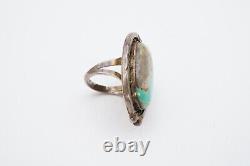 Vintage Native American Navajo Sterling Silver Turquoise Ring Size 8 R8