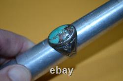 Vintage Native American Navajo Sterling Silver & Turquoise Stone Ring Sz 11.5