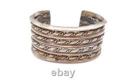 Vintage Native American Navajo Sterling Silver Twisted Cuff Bracelet 6
