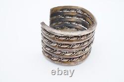 Vintage Native American Navajo Sterling Silver Twisted Cuff Bracelet 6