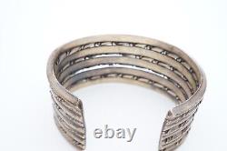 Vintage Native American Navajo Sterling Silver Twisted Cuff Bracelet 6