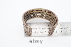 Vintage Native American Navajo Sterling Silver Twisted Cuff Bracelet 6