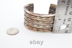 Vintage Native American Navajo Sterling Silver Twisted Cuff Bracelet 6