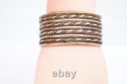 Vintage Native American Navajo Sterling Silver Twisted Cuff Bracelet 6