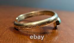 Vintage Native American, Navajo Sterling Turquoise cuff bracelet Stamped NB
