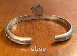 Vintage Native American, Navajo Sterling Turquoise cuff bracelet Stamped NB