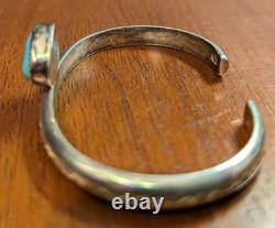 Vintage Native American, Navajo Sterling Turquoise cuff bracelet Stamped NB