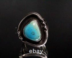 Vintage Native American Navajo Turquoise 60's Sterling Silver Ring