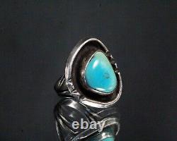 Vintage Native American Navajo Turquoise 60's Sterling Silver Ring