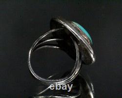 Vintage Native American Navajo Turquoise 60's Sterling Silver Ring