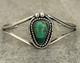 Vintage Native American Navajo Turquoise Sterling Carinated Bracelet 6-1/2