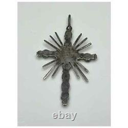 Vintage Native American Navajo Turquoise and Sterling Silver Cross Pendant