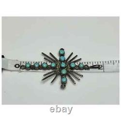 Vintage Native American Navajo Turquoise and Sterling Silver Cross Pendant