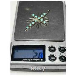 Vintage Native American Navajo Turquoise and Sterling Silver Cross Pendant