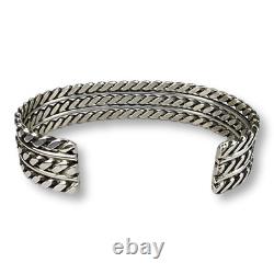 Vintage Native American Navajo Twisted Wire Sterling Silver Cuff Bracelet