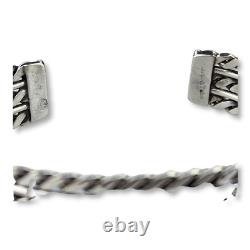 Vintage Native American Navajo Twisted Wire Sterling Silver Cuff Bracelet