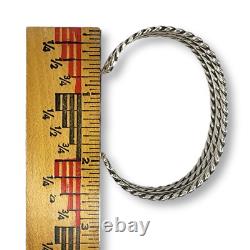 Vintage Native American Navajo Twisted Wire Sterling Silver Cuff Bracelet