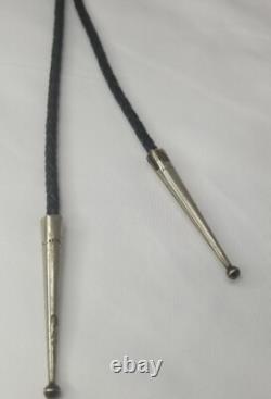 Vintage Native American Navajo signed (S) Sterling turquoise 11 stone bolo