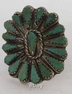 Vintage Native American Navajo sterling silver, tear drop cluster Turquoise ring