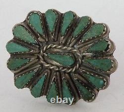 Vintage Native American Navajo sterling silver, tear drop cluster Turquoise ring