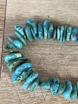 Vintage Native American Navajo turquoise Nuggets Necklace 18 122.80 Grams