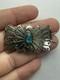 Vintage Native American Old Pawn Sterling Silver Turquoise Hair Pin 6.9g