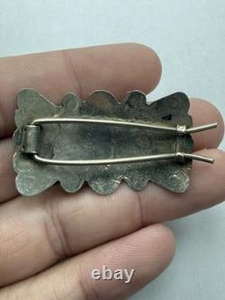 Vintage Native American Old Pawn Sterling Silver Turquoise Hair Pin 6.9g