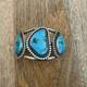 Vintage Native American Turquoise Cuff Sterling Silver Bracelet Na Jewelry 102g