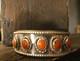 Vintage Native Navajo Sterling Silver Coral Cuff Bracelet