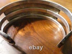 Vintage Native Navajo Sterling Silver Coral Cuff bracelet