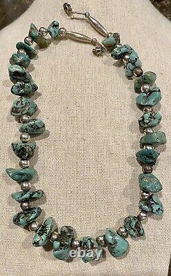 Vintage Native Sterling Silver and Turquoise Necklace