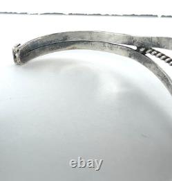 Vintage Navajo Blue Spiderweb Turquoise Sterling Silver Cuff Bracelet 6-1/2