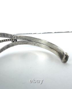 Vintage Navajo Blue Spiderweb Turquoise Sterling Silver Cuff Bracelet 6-1/2